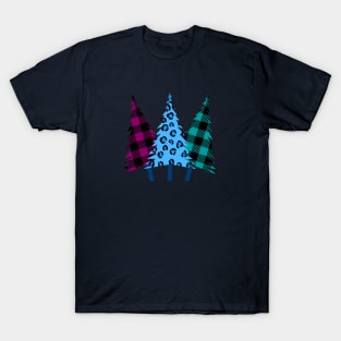 fun plaid and animal print trees T-Shirt